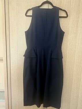 Banana Republic Navy Sleeveless Peplum Midi Sheath Dress